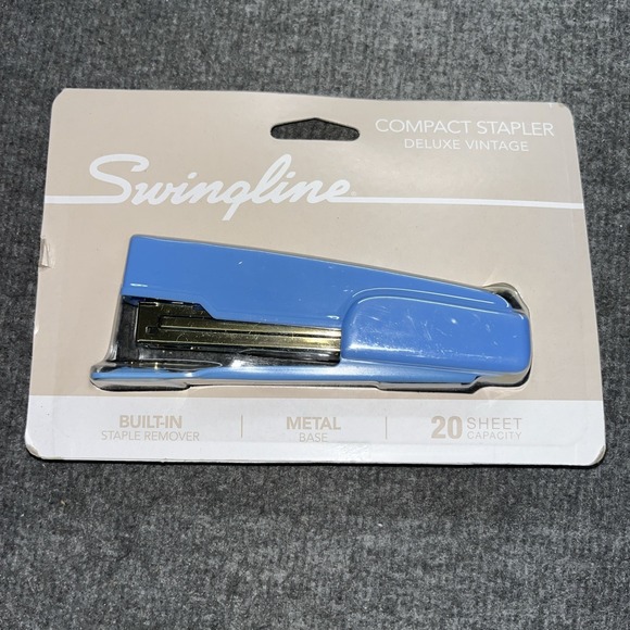 Swing line compact stapler deluxe vintage blue‎ sheet capacity - Picture 1 of 3